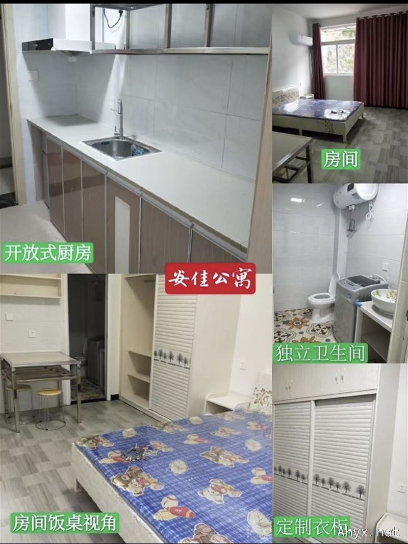 岳西单身公寓出租，独立厨房卫生间，拎包入住